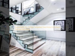 Εξατομικευμένα Κάγκελα Σκάλας με Τεμπερωμένο Γυαλί για Εσωτερική Σκάλα Μπαλουστράδα