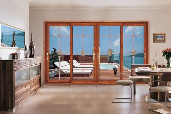 Ανθεκτικότητα σε τυφώνες 2mm παχιά αλουμινίου συρόμενες πόρτες αυλής με θραυσμένο γυαλί