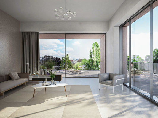 Χοντρό επίχρισμα Προσαρμοσμένες εξωτερικές άλμινουμινές συρόμενες πόρτες με αλουμινένιο προφίλ