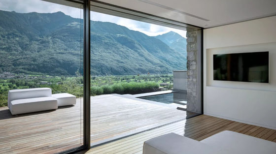 Περιβαλλοντικά φιλική άλουμινίου συρόμενη πόρτα μπαλκόνι χρησιμοποιώντας λεπτή 4 αλουμινίου κάλυψη συρόμενη πόρτα