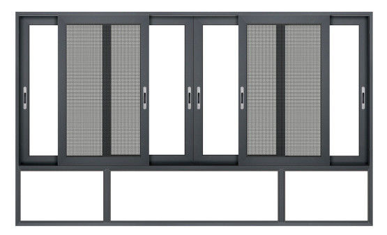 Εξωτερικές ανθεκτικές σε τυφώνες, με αδύνατη γραμμή, άλουμινίου, συρόμενες πόρτες, ψεκασμός με φθοριοάνθρακα