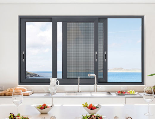 Εξωτερικές ανθεκτικές σε τυφώνες, με αδύνατη γραμμή, άλουμινίου, συρόμενες πόρτες, ψεκασμός με φθοριοάνθρακα