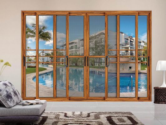 Ανθεκτική παχιά αλουμινένια κινούμενες γυάλινες πόρτες οριζόντιο τρόπο ανοίγματος