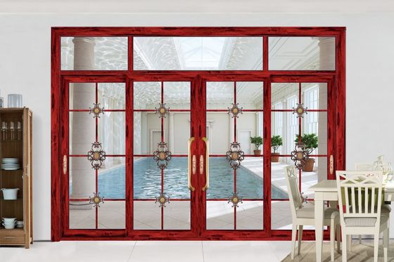 Διπλή γυάλινη γυάλινη συρόμενη πόρτα αντοχή σε τυφώνα πολλαπλή γυάλινη πόρτα