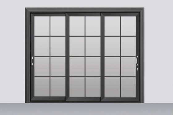 Ανθεκτικότητα σε τυφώνες 2mm παχιά αλουμινίου συρόμενες πόρτες αυλής με θραυσμένο γυαλί