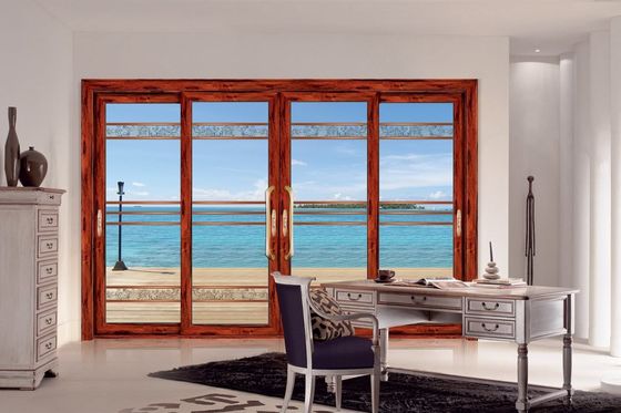 Ανθεκτικότητα σε τυφώνες 2mm παχιά αλουμινίου συρόμενες πόρτες αυλής με θραυσμένο γυαλί