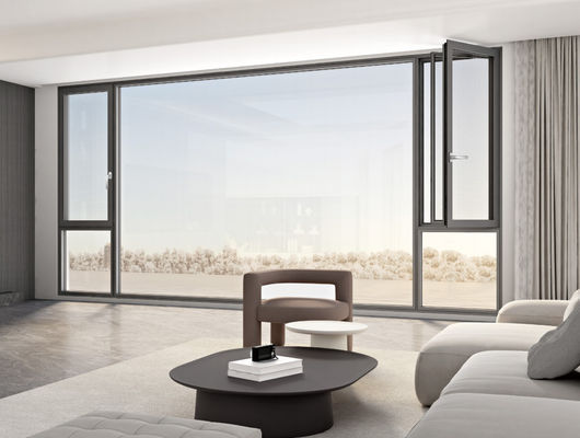 Ασφαλές παράθυρο από αλουμίνιο με θερμαινόμενο μονωτικό γυαλί και κλειδαριά πολλαπλών σημείων