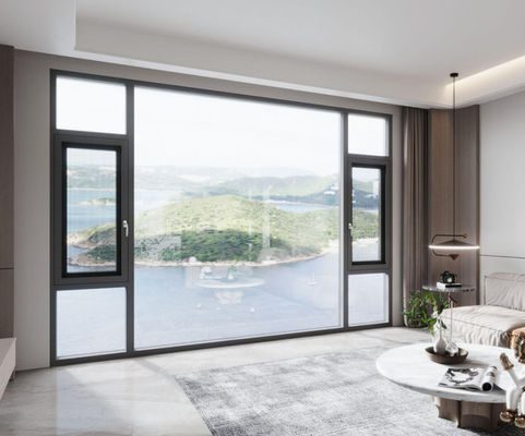 Εύκολη συντήρηση Αλουμινίου κυλιόμενο παράθυρο Ανθεκτικό στη διάβρωση κυλιόμενο γυαλί παράθυρο