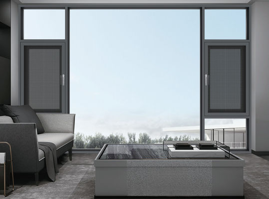 Ενεργειακή εξοικονόμηση Αλουμινίου Κουνούμενο παράθυρο Χαρακτηρισμένο γυαλί Εξωτερικό παράθυρο κάλυψης