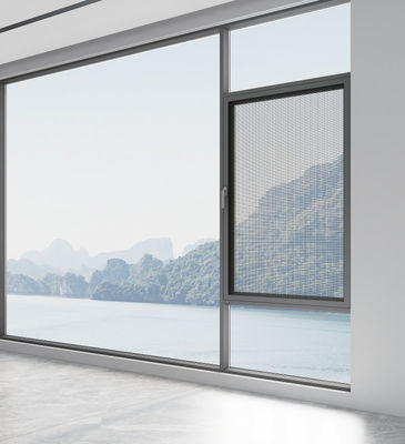 Γκρι Αλουμινίου Κουνούμενο παράθυρο Υψηλής εξαερισμού Κεφάλαιο παράθυρα ανοιχτά προς τα έξω