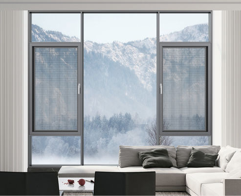 Γκρι Αλουμινίου Κουνούμενο παράθυρο Υψηλής εξαερισμού Κεφάλαιο παράθυρα ανοιχτά προς τα έξω