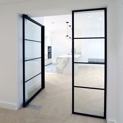 Βαλκόνι Δύο φύλλα αλουμινίου Πύλες με κάλυψη από κάλυψη από γυαλί laminated tempered