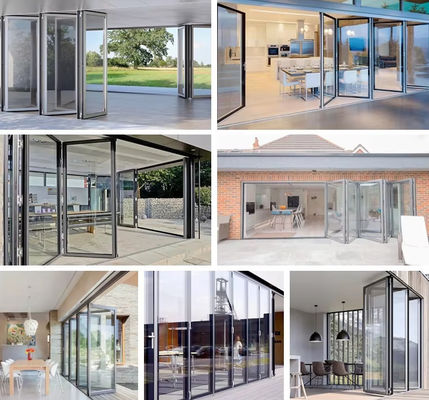 Ενεργειακή αποδοτικότητα Πύλη αναδιπλούμενη από αλουμίνιο Πύλη αναδιπλούμενη από γυαλί