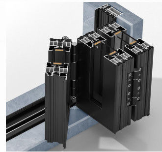 Σκληρή στοιβάσιμη αναδιπλούμενη πόρτα αλουμινίου μοντέρνο σχεδιασμό αλουμινίου γκρι διπλές πόρτες