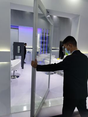 Πύλη κυλινδρικής πλάκας από αλουμίνιο, θερμαινόμενη από καθαρό γυαλί, είσοδος