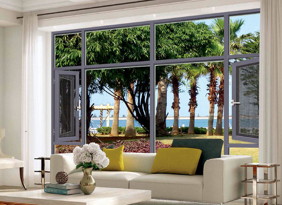 Ανθεκτικά σε καιρικές συνθήκες, κλίση και στροφή, παράθυρα από αλουμίνιο με προστασία ασφαλείας