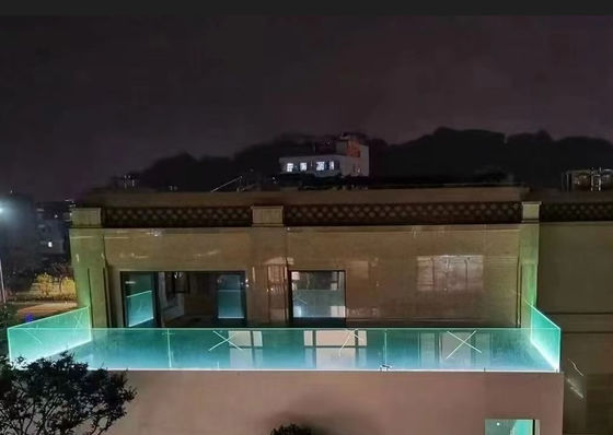 Εξωτερικό Αλουμίνιο U Channel γυάλινο κάγκελο ελαφρύ με φως LED