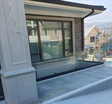 Βαλκόνι Αλουμίνιο U Channel Glass Railing Αειφόρος U Channel Balustrade