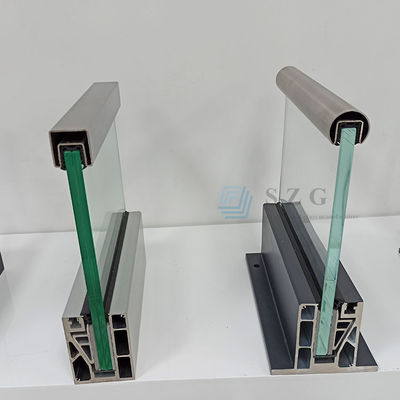 LED Φως Γυαλί Μπαλουστάρα Αλουμίνιο Σύγχρονα σχέδια περίφραξης Χωρίς πλαίσιο Χαρακτηρισμένο γυαλί Εξωτερικό μπαλκόνι περίφραξη