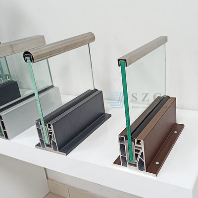 LED Φως Γυαλί Μπαλουστάρα Αλουμίνιο Σύγχρονα σχέδια περίφραξης Χωρίς πλαίσιο Χαρακτηρισμένο γυαλί Εξωτερικό μπαλκόνι περίφραξη