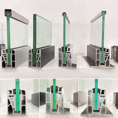 Προσαρμόσιμη 12mm Αλουμίνιο U Channel γυάλινη περίφραξη 304 SS Handrail Χωρίς πλαίσιο γυάλινη μπαλοστάρα