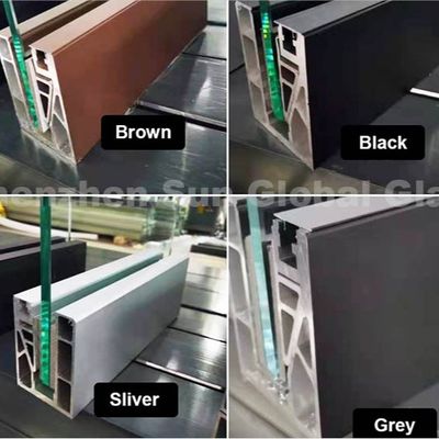Σύγχρονο σχεδιασμό γυάλινο φράχτη μπαλκόνι χειροκίνητο U κανάλι γυάλινο περβάζι για εσωτερικό εξωτερικό