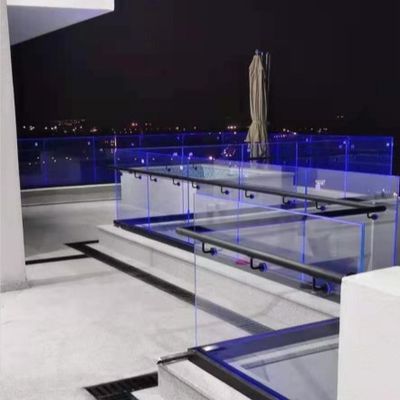 Σταθερό σύστημα καναλιού U από σκληρυμένο γυαλί 800-1200mm με αλουμινένιο χειρολισθήρα για ασφάλεια και αισθητική