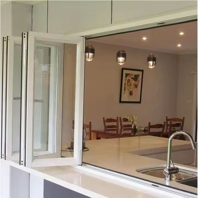 1.5mm Αλουμινίου Διπλώσιμα παράθυρα Μακροχρόνια με οριζόντια διπλώσιμα μοτίβο και ανωτισμένο φρέμα φινίρισμα