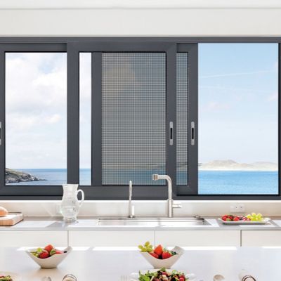 Μεγάλη σύγχρονη εσωτερική κλειδωτή ακορντεόν Μαύρη γυάλινη πόρτα προσαρμοσμένη διπλή γυάλινη πόρτα