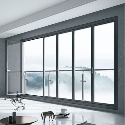 Αλουμινένια διπλώσιμη πόρτα με καλή ηχομόνωση υψηλής ποιότητας EPDM και σφραγιστικό σε σιλικόνη για εύκολη εγκατάσταση