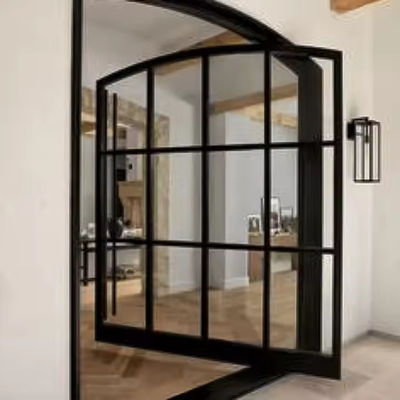 Εμπορική διαφανής γυάλινη μπροστινή σιδερένια πόρτα με σίδηρο και αλουμίνιο γραφικό σχέδιο