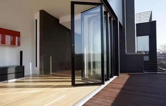 Εξωτερική Πτυσσόμενη Πόρτα Εισόδου Ακορντεόν Αλουμινίου Γυάλινη Πτυσσόμενη Πόρτα για Βεράντα