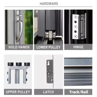 Αλουμινίου ηχητικό και υδατοασφαλής μονωμένη διπλή διπλή πόρτα γυαλί διαχωριστική πόρτα