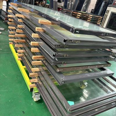 Διπλή γυάλινη πόρτα διαφανούς γυαλιού βαρύ φορτίο θερμομόνωση διπλής πτυχής πόρτα