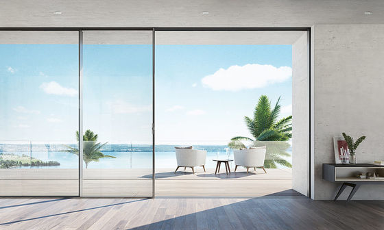 Σύγχρονη Απλή Συρόμενη Πόρτα Αλουμινίου με Εξαρτήματα από Ανοξείδωτο Χάλυβα και Ενισχυμένο Πλαίσιο