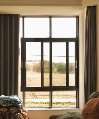 Θερμική διακοπή ανθεκτικό στον άνεμο αντηλιακό Αλουμίνιο συρόμενο παράθυρο με θραυσμένο γυαλί