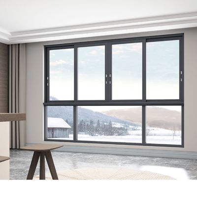 Διπλό γυάλινο συρόμενο παράθυρο με πλαίσιο από κράμα αλουμινίου και μονωμένο γυαλί για 50 χρόνια ζωής