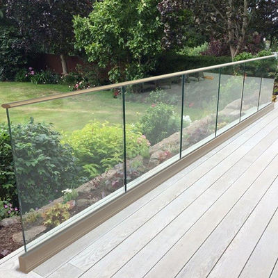 Aluminum U Channel Frameless Tempered Glass Outdoor Deck Balustrade Railing Professional Manufacturer