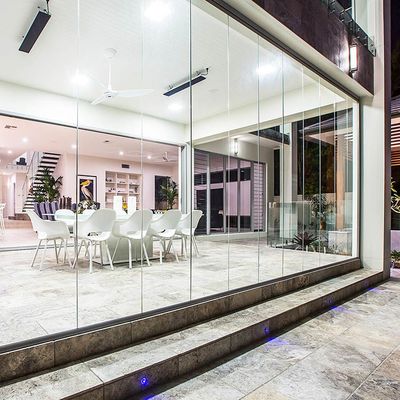 Χωρίς πλαισίωση διπλή διπλή πόρτα γυαλί