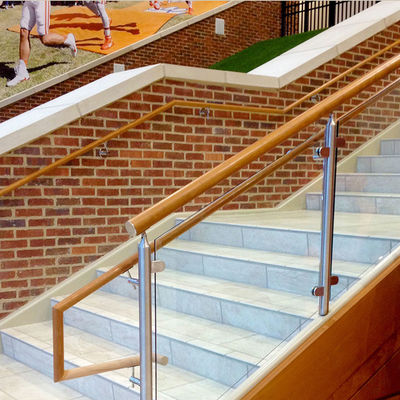 Χωρίς πλαίσιο, σκληρυμένο γυάλινο πάνελ, κιγκλίδωμα σκάλας, ρυθμιζόμενος σχεδιασμός, σφιγκτήρας λαβής τόξου, εξαρτήματα 304 316